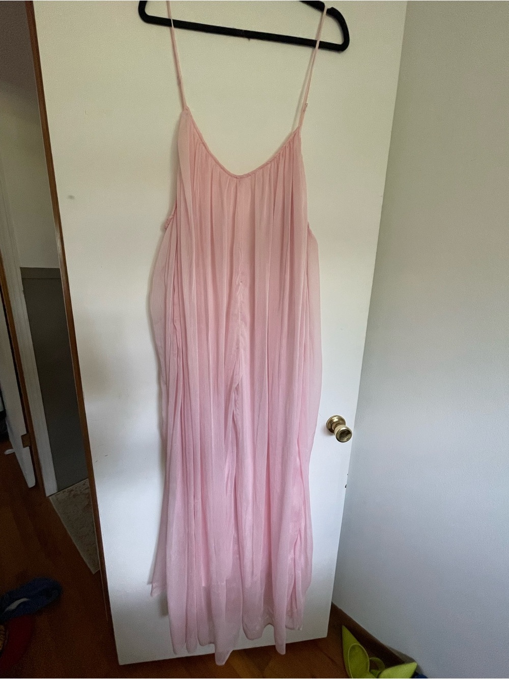 Hers & Mine Blush Pink Pleated Maxi Dress Size Large